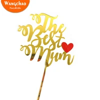 acrylic new love mothers day cake topper golden birthday party dessert decoration for baby shower supplies