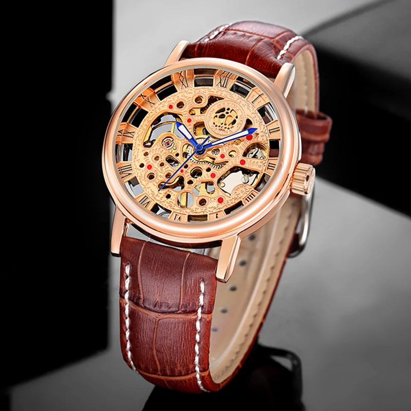 Серебряный чехол Модный повседневный дизайн коричневый кожаный ремешок для