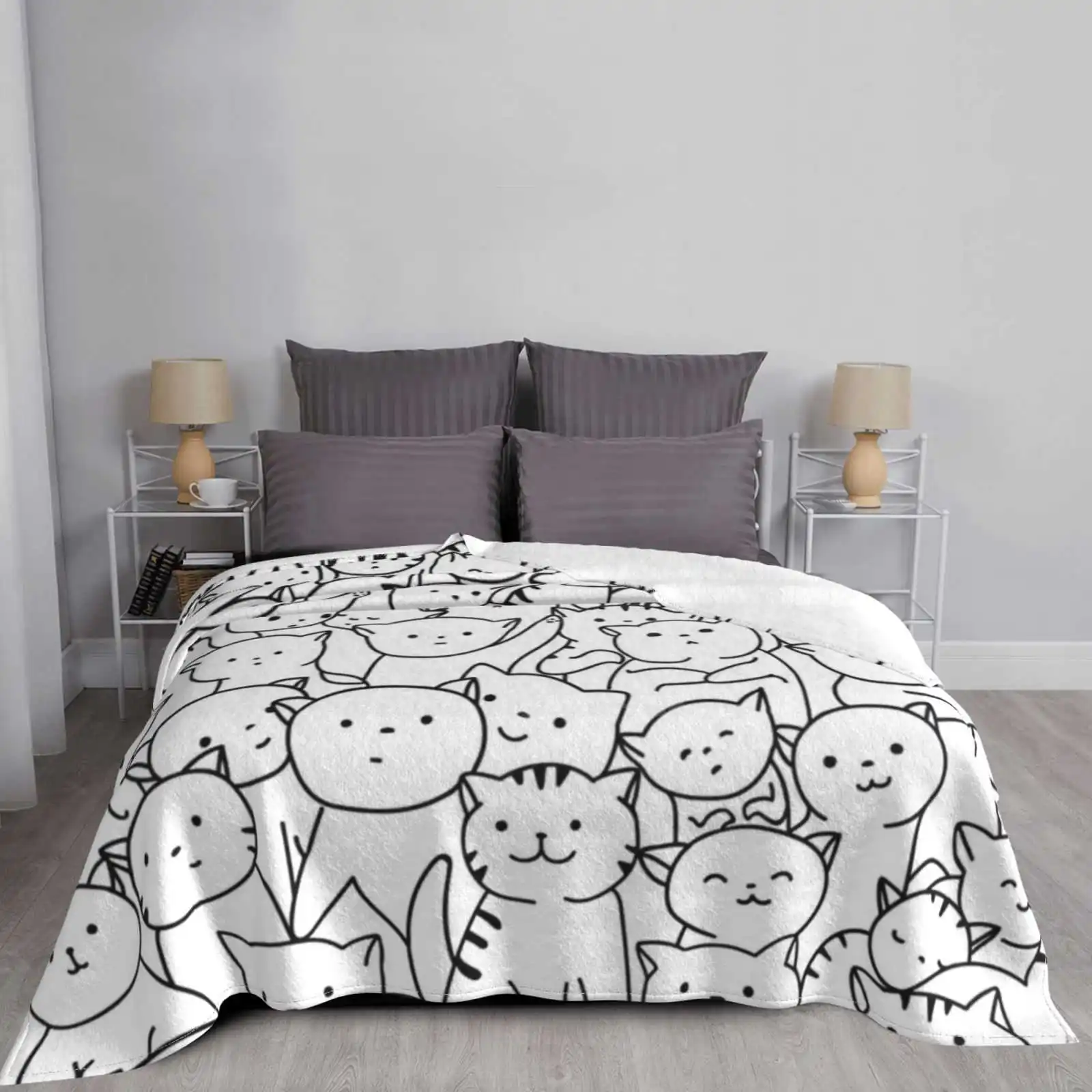 Модное Стильное забавное мягкое одеяло в виде сумасшедших кошек маленьких