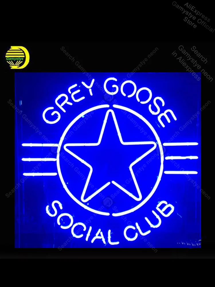 

Неоновая вывеска для гуся Social Club Лампа дисплей Настоящее неоновое Стекло Пивные вывески неоновые лампы декоративный уличный светильник ма...