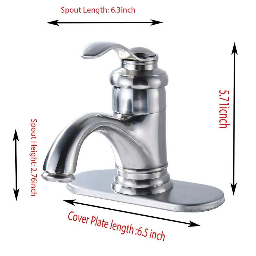 Brushed Nickel Waterfall Bathroom Sink Faucets Single Handle One Hole Deck Mount Lavatory | Обустройство дома
