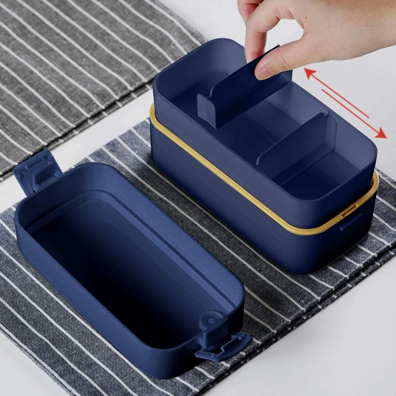 Ланч бокс 2 Ярусный набор столовых приборов Bento для детей и взрослых 850 мл|Коробки