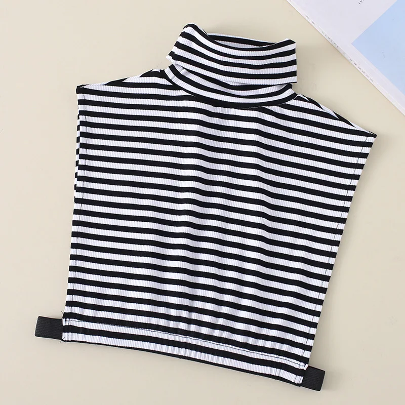 Женская рубашка с высоким круглым вырезом ложный воротник Дамская полосатая