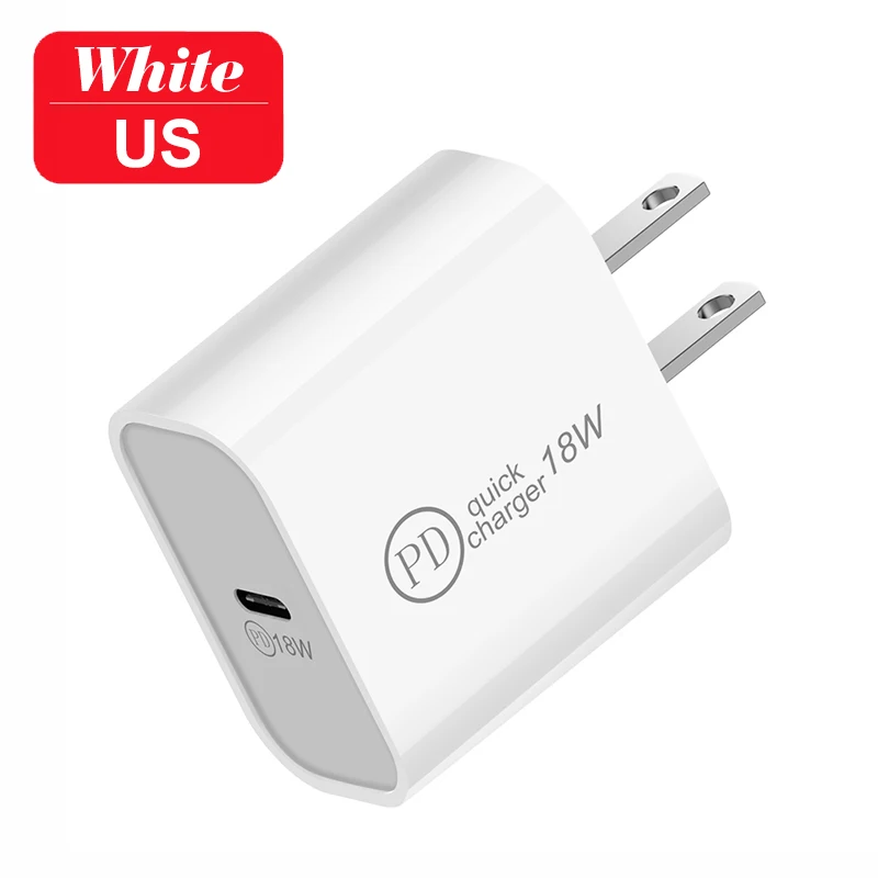 США USB зарядное устройство 18 Вт PD Быстрая зарядка usb type C PD зарядное устройство для iPhone X XS XR портативное QC 3,0 зарядное устройство для телефона huawei samsung адаптер - Тип штекера: США