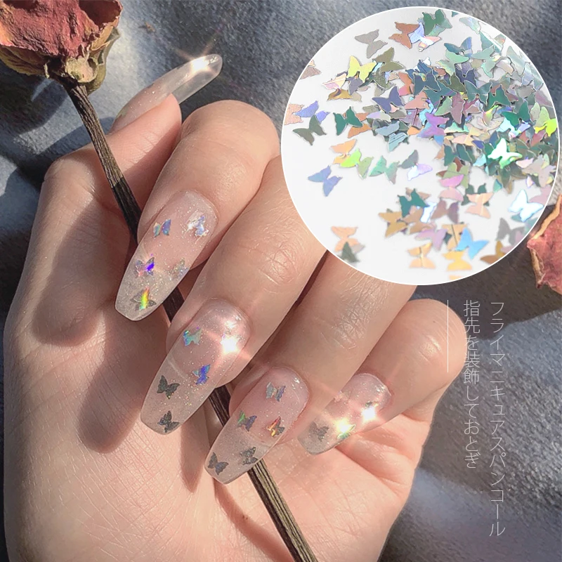 

Holographic Butterfly Shape Glitter 3D Nail Art Glitter Colorful Glitter Flakes Glitter Varnish Manicure Nail Art Decorations