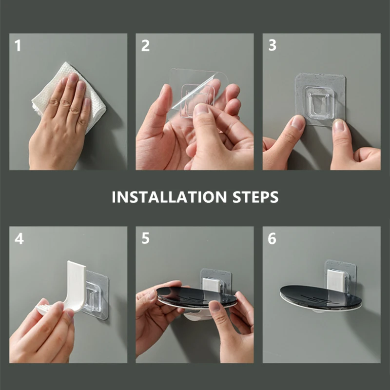 

Creative Soap Box Wall-mounted Suction Cup Soap Box Free Punch Drain Rack Simple Soap Dish For Bathroom Toilet Dropshipping