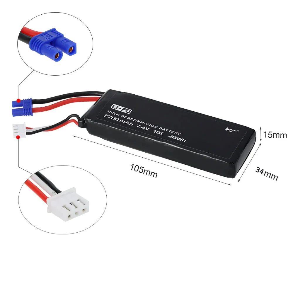 Аккумулятор для квадрокоптера Hubsan H501C/H501S 7 4 В 2700 мАч|Детали и аксессуары| |
