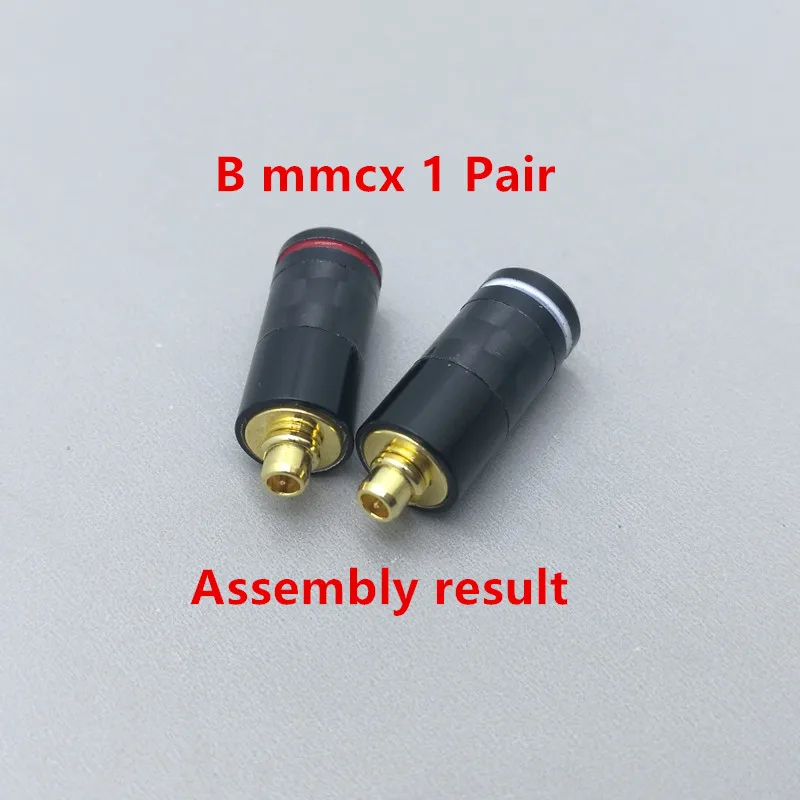 B mmcx 1 Pair 2 шт на заказ универсальный контактный разъем mmcx штекер, A2DC штекер, 0,78 мм 2pin Чистая медь позолоченный встроенный - Цвет: B mmcx 1 Pair