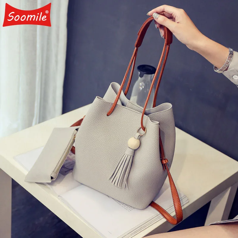 2019 новые модные женские сумки через плечо из искусственной кожи в форме ведерка