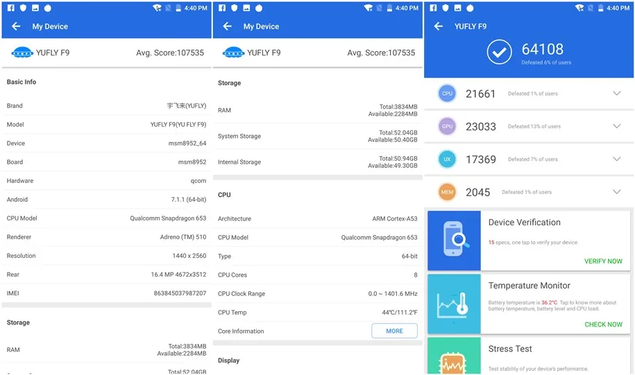 YU FLY F9 4G смартфон 4 Гб 64 Гб 6,0 дюйма 2K экран Snapdragon 653 Восьмиядерный двойной задний 16 Мп+ 16 МП отпечаток пальца 4180 мАч Android 7,1