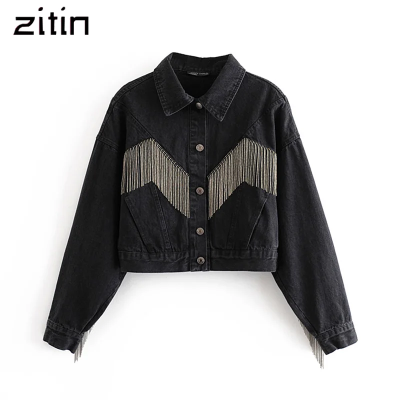 Винтажный стильный объемный жакет с бахромой и бусинами пальто для женщин 2019