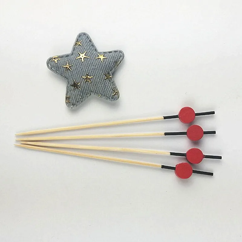 100 шт. 12 см бант бабочка бамбук Палочки буфет с зелеными листьями фрукт для кекса