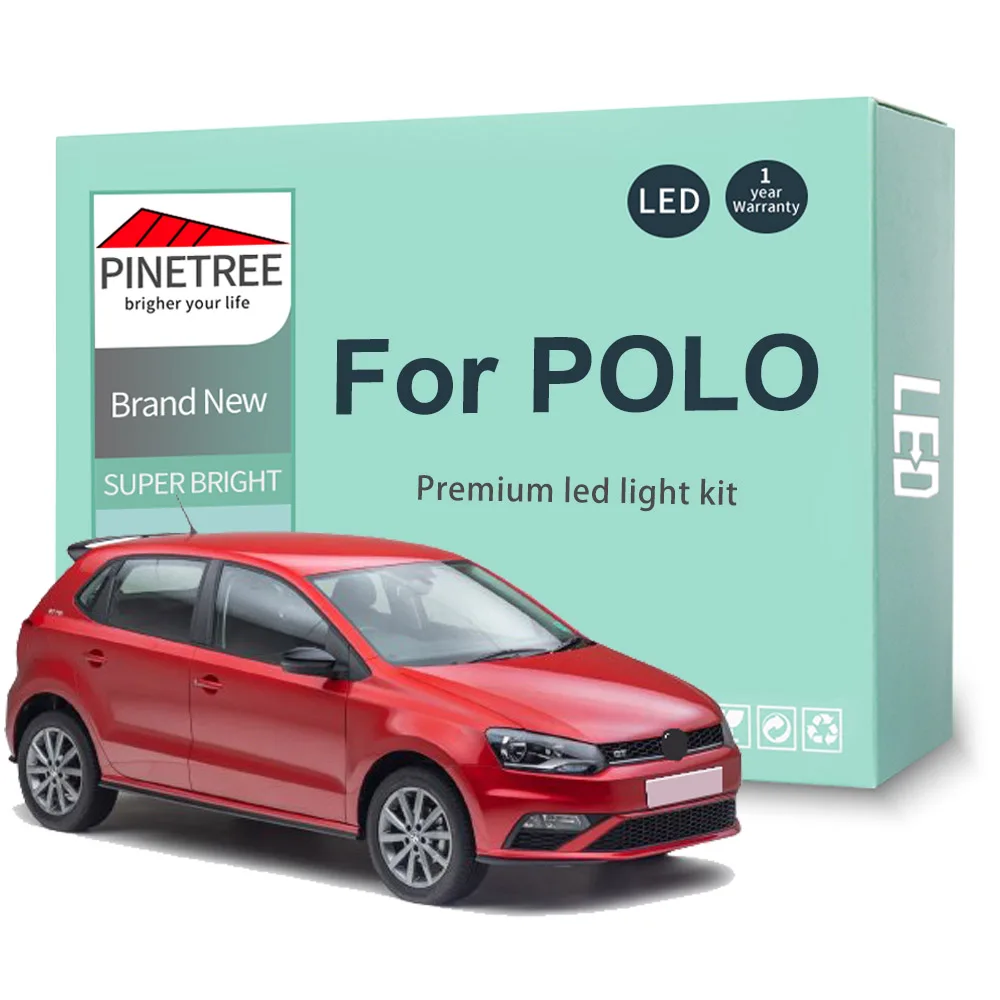 Комплект светодиодсветильник Ки для VW POLO, 6R, 6C, 9N, 9N3, 6N, 6N1, 6N2, 1994-2017, купольная карта, освещение багажника для чтения, Canbus без ошибок - изображение