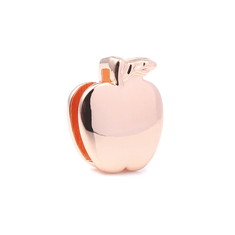 2Pcs/Lot 3 Colors 10mm Apple Shape Charm Slide Beads Fits Brand Mesh Bracelet For Women DIY Watch Strap Jewelry Accessories - купить по