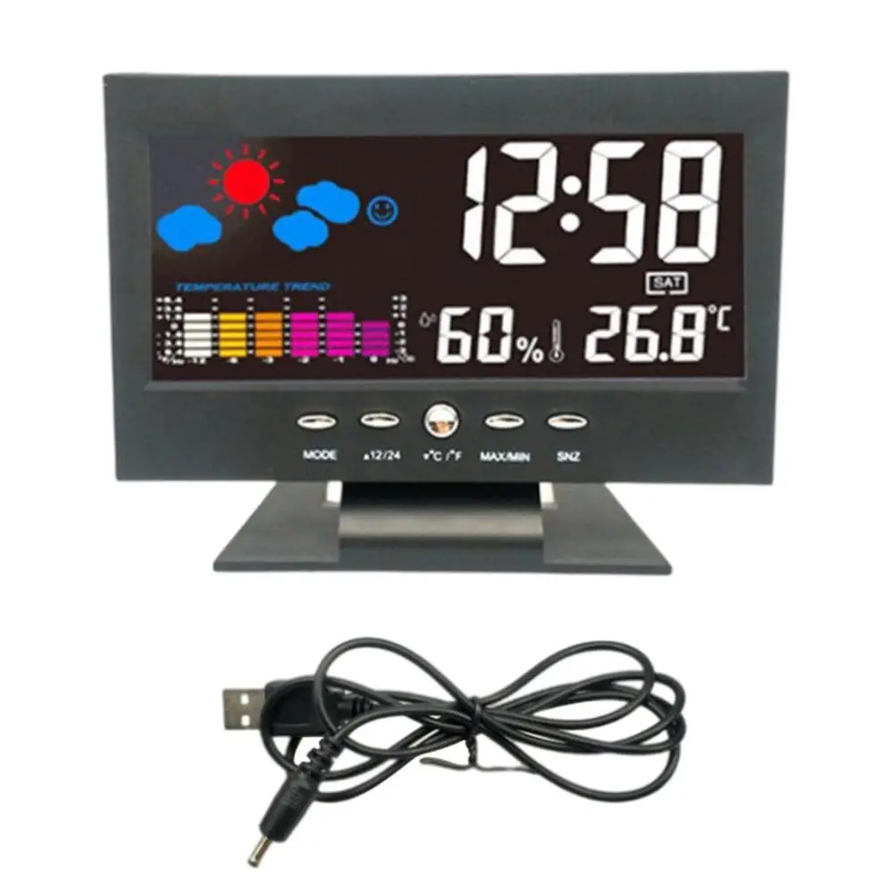 

Digital Alarm Clock Color LED Screen Formaldehyde Detector Indoor Outdoor Pollution Meter Gas Tester CO2 Alarm Clock Meter