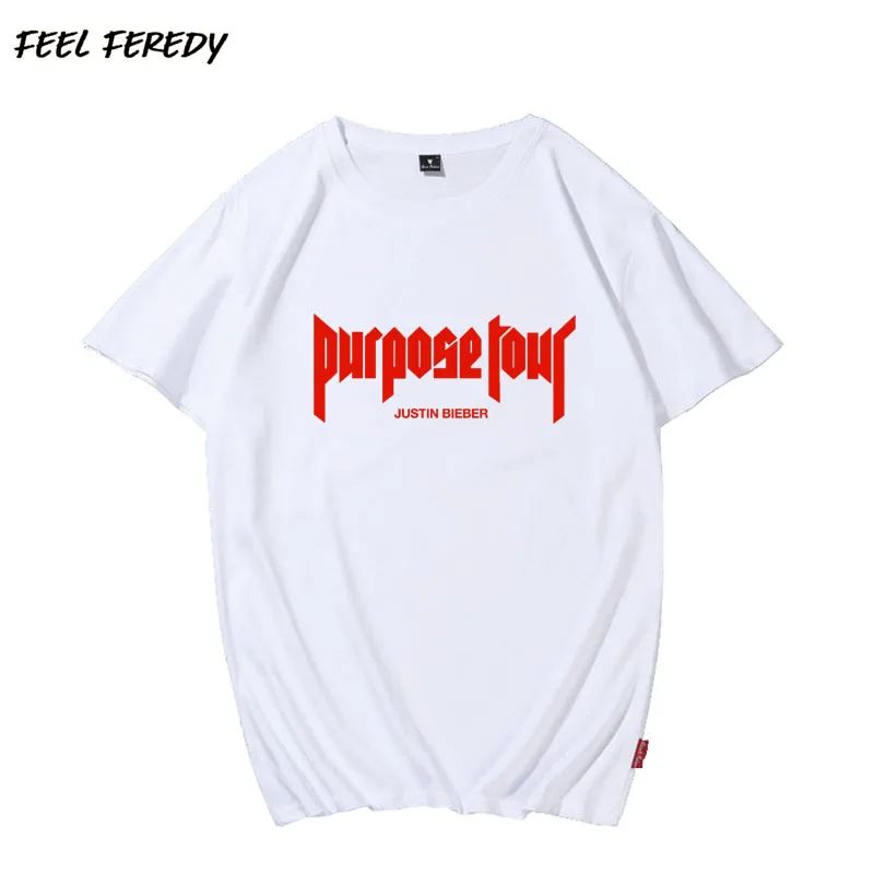 Женская футболка с принтом Bieber Purpose tour черная модная в стиле хип хоп роскошная