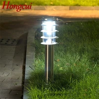 hongcui outdoor solar lawn lamp contemporary led waterproof patio garden light for home porch villa