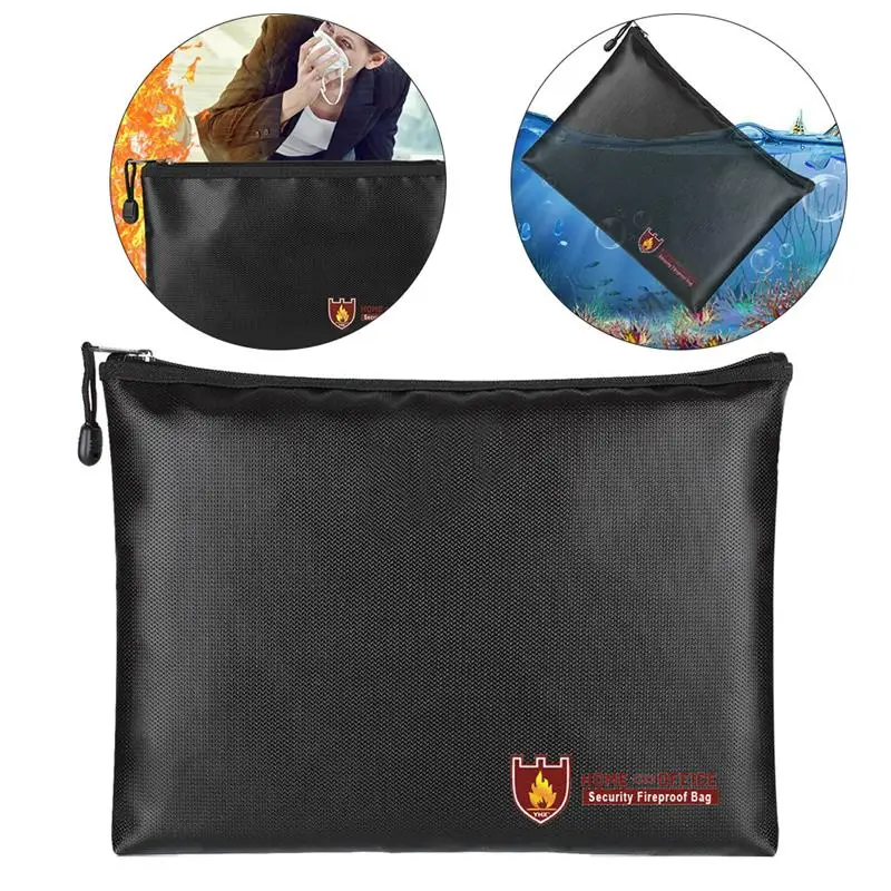 1pc 34*25CM Document Pouch Bag Portable Fireproof Waterproof Safe Home Office Storage | Дом и сад