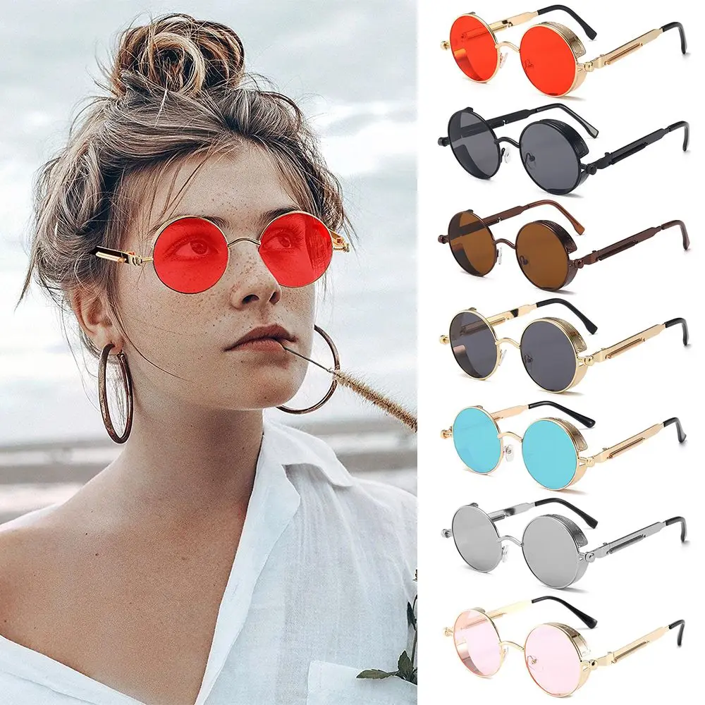 

Fashion Accessories Women Men Retro Round Gothic Sun Glasses Eyewear Steampunk Sunglasses UV400 Protection