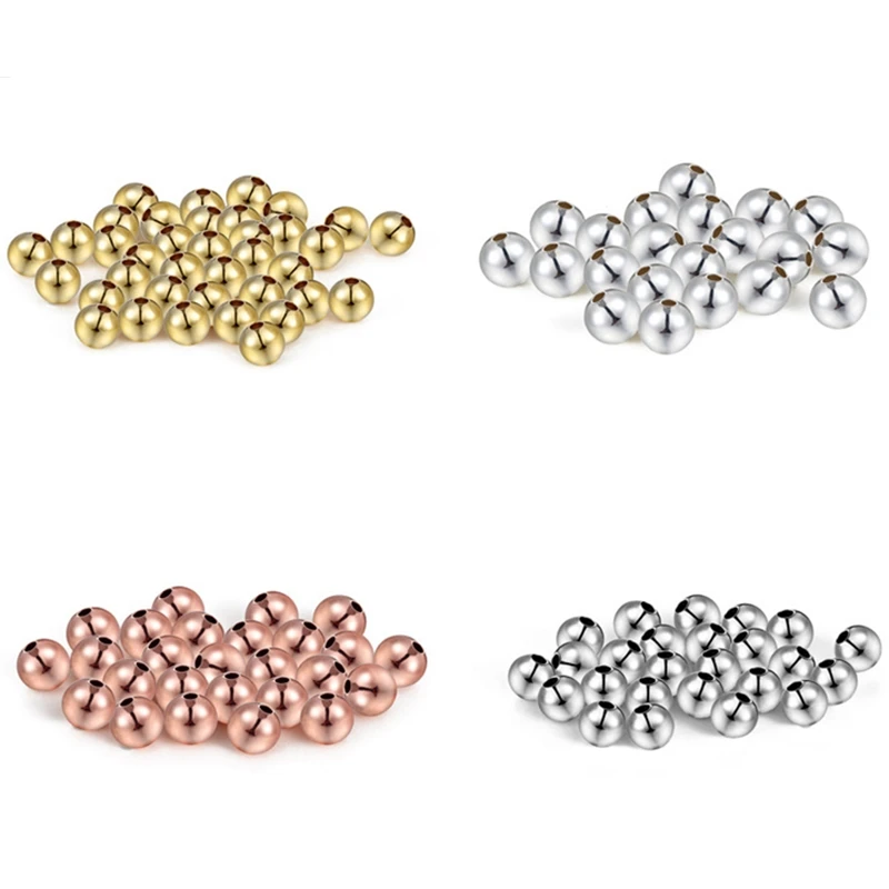 Золотистые бусины Гладкие разделители для изготовления ювелирных изделий 2 мм 4 3