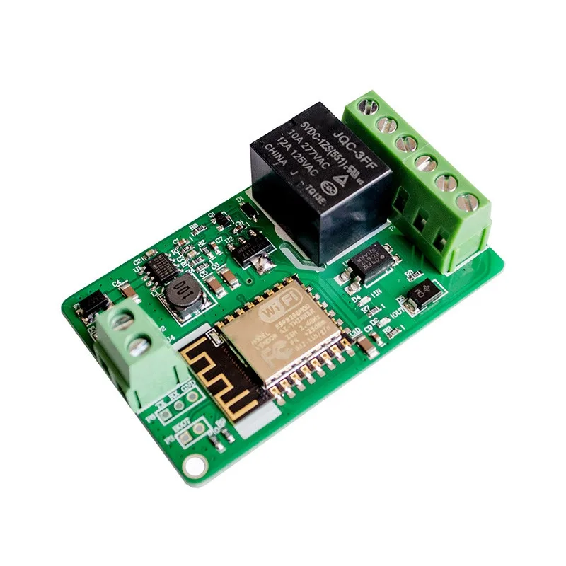 Сетевое реле Wi-Fi 1 шт. зеленый ESP8266 10A 220 В входной модуль постоянного тока 7 ~ 30 в