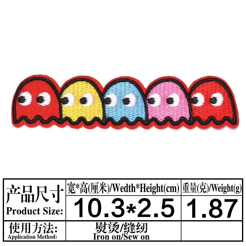 1 шт. розовый игра нашивка с персонажем Железный На Аппликация еды фасоли вышитый