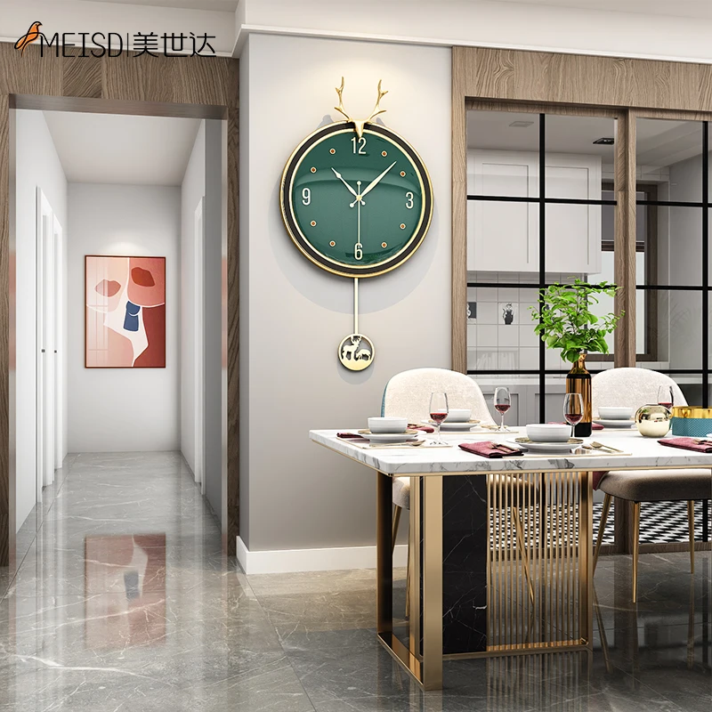 MEISD современные дизайнерские настенные часы креативные маятниковые зеленые