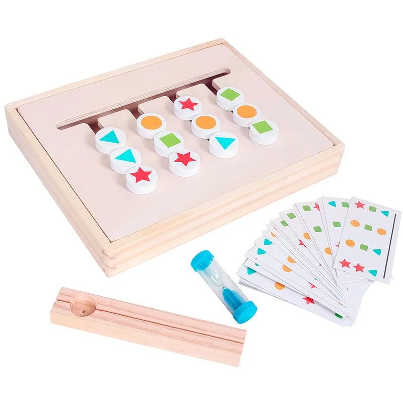 

NEW Four Colors Wooden Game Montessori Toys Brain Puzzle Early Education Children's Toy Montessori For Kids Matching Game Memory