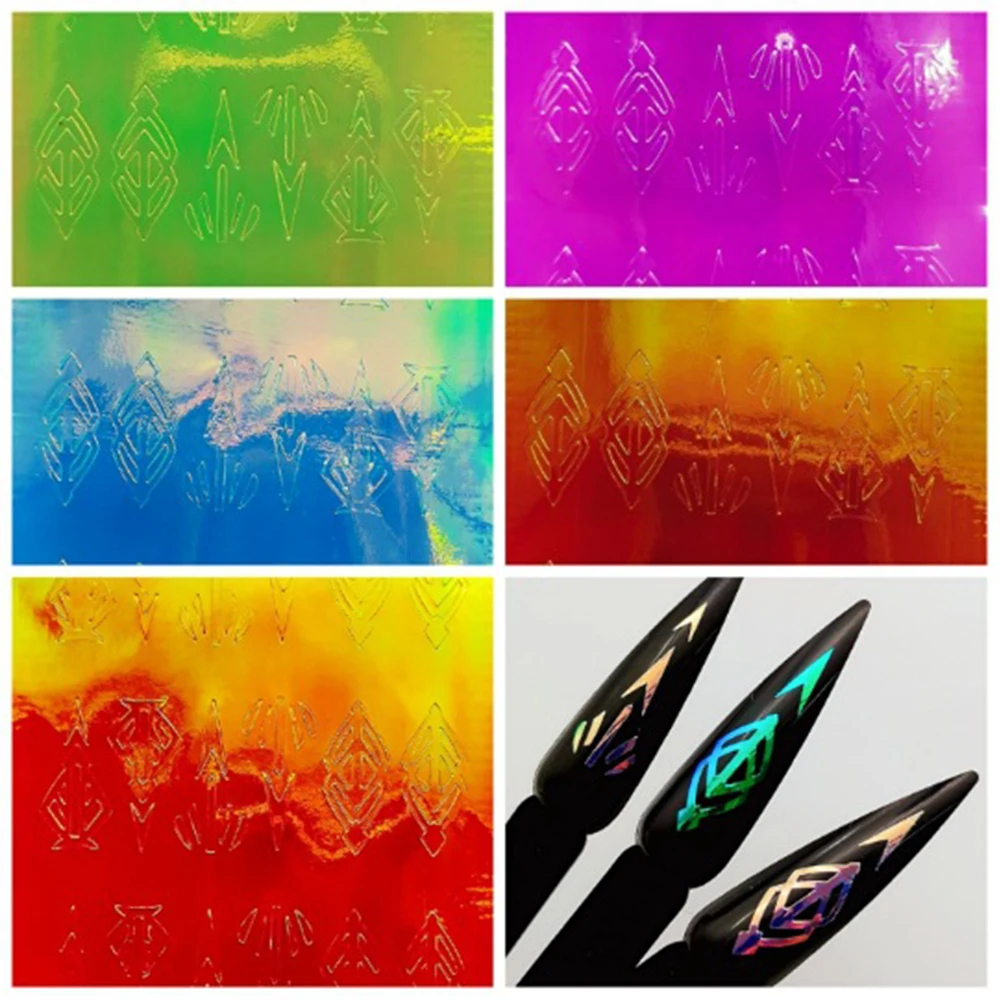 13 шт./партия голографическая Геометрическая наклейка для дизайна ногтей с