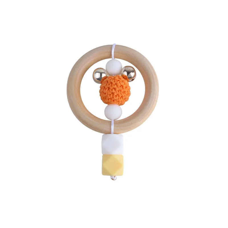 Mordedor de madera para beb&eacute;, sonajero para ni&ntilde;o peque&ntilde;o, juguete mordedor para beb&eacute;, anillos de dentici&oacute;n para reci&eacute;n nacido, accesorios de mano para lactancia-2