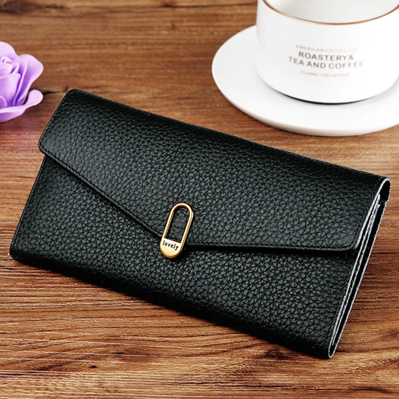 

Genuine Leather Women Wallets Long Lady cowhide rectangle Purse woman ladies student Wallet Coin Card Holder clutch hand bags