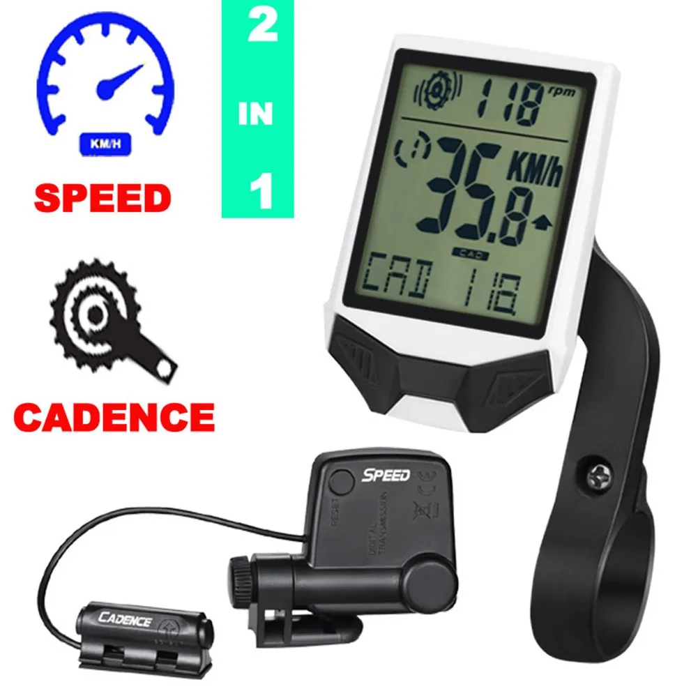 

Wireless Bicycle Computer Speedometer Durable ABS Dashboard Display Bicycle Riding Cadence Speedometer Accessories