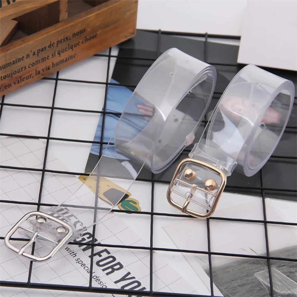 Fashion Lovely Round Heart Square Buckle Transparent Women Waistband Waist Belt | Аксессуары для одежды
