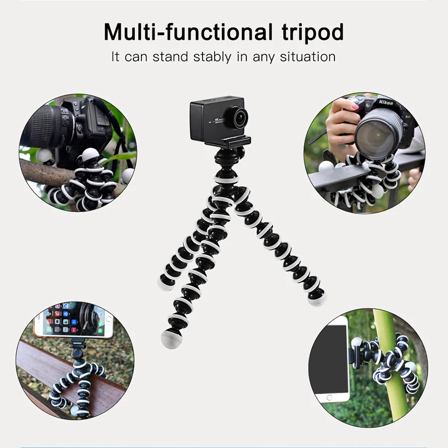 

Medium Octopus Mini Tripod Bracket Portable Flexible Tripods Foldable Desktop For Gopro Holder Camera