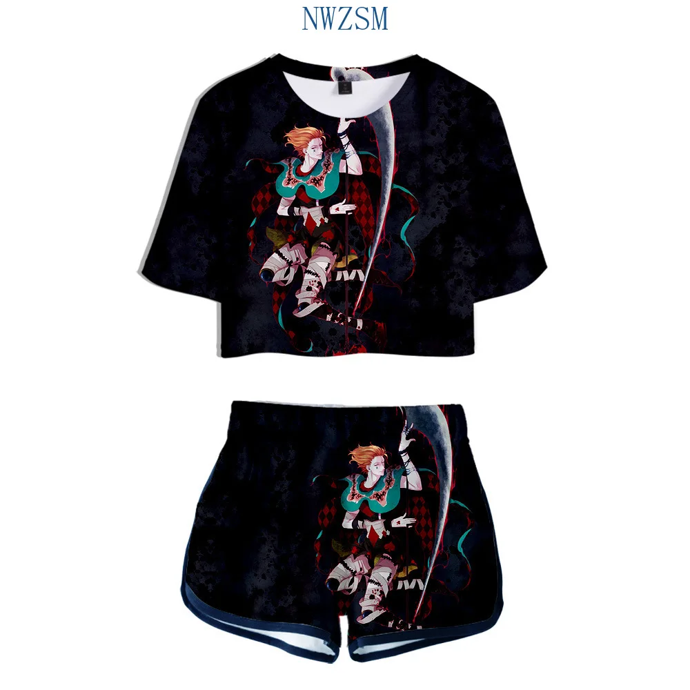 Anime Hunter X HIsoka 2 Piece Set Women Conjunto Feminino Crop Top and Shorts Two Outfits Cosplay Costumes |