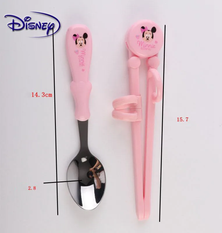 Диснеевский Микки ложка с рисунком Минни детские палочки для еды набор нижнее