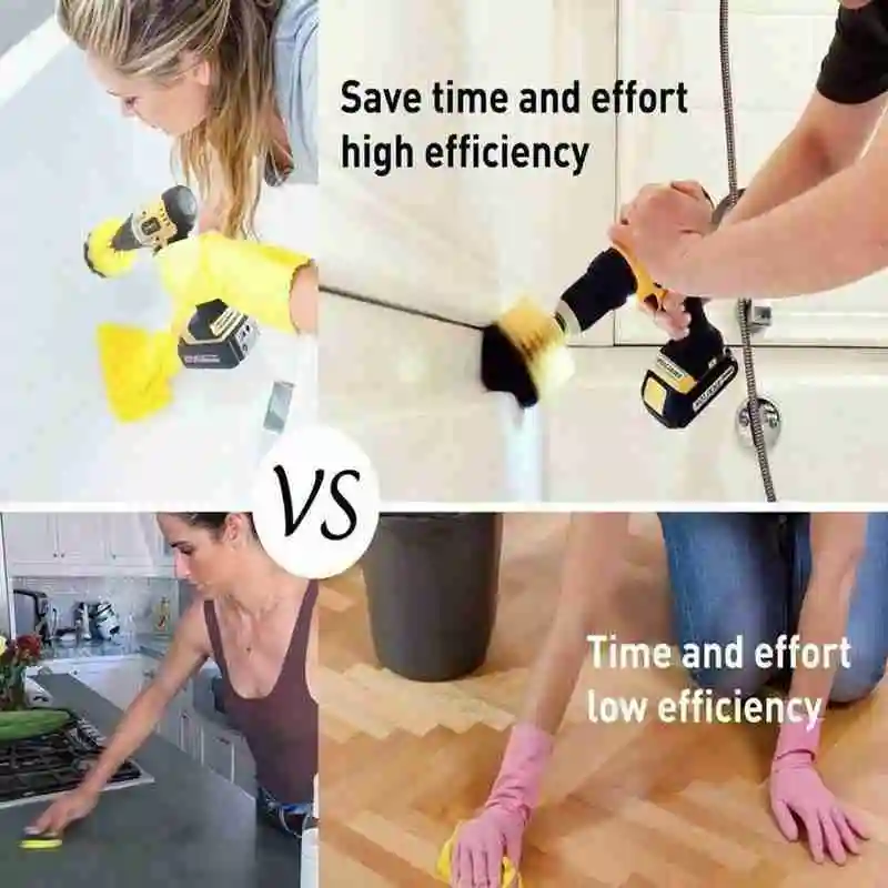 Желтый цвет электрическая щетка для скруббера сверлильный набор пластиковые