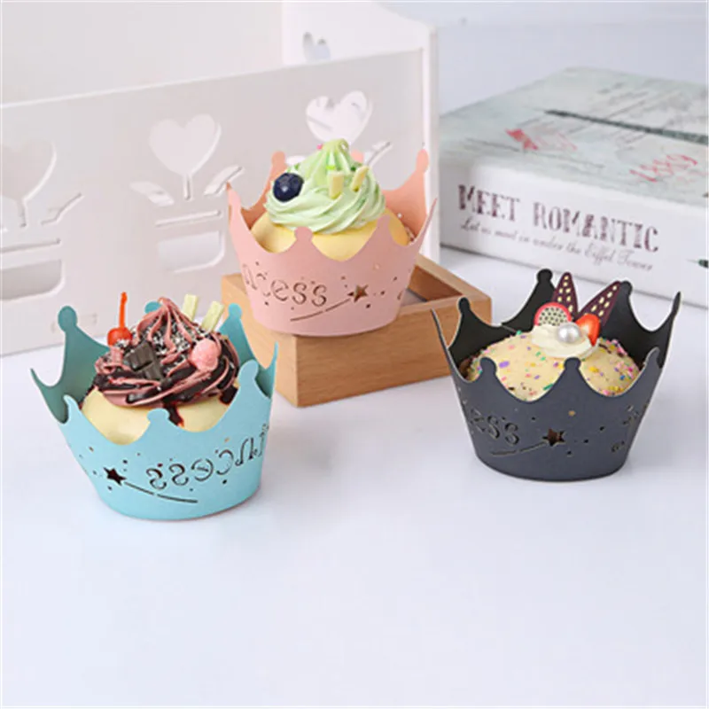 Принцесса Корона для капкейков оберточная бумага выпечки чашки маффинов кексов