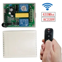433mhz remote control switch for tubular motor garage door garage universal remote ac 220 v 2ch relay receiver and controller