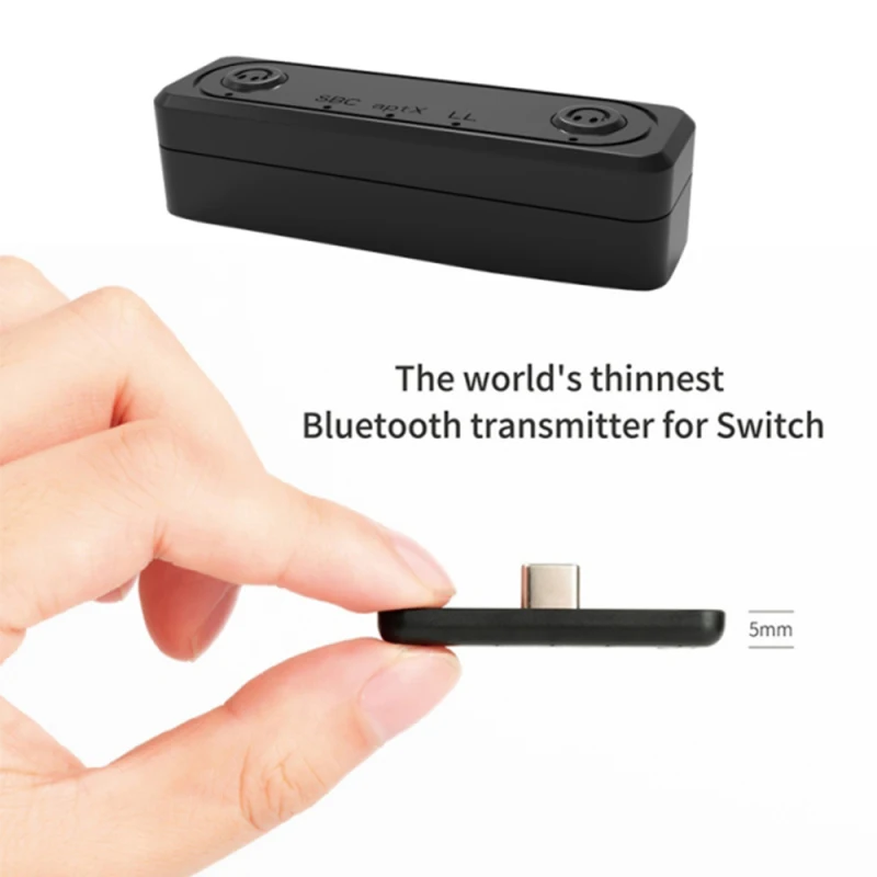 Передатчик Bluetooth Type C V5.0 A2DP SBC с низкой задержкой и микрофоном для Nintendo Switch/Lite PS4 TV PC