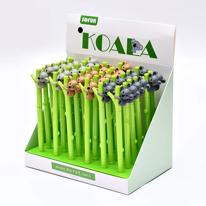 

3 pcs Gel Pens Cartoon Creative bamboo black colored kawaii gift gel-ink pens for writing stationery office school supplies