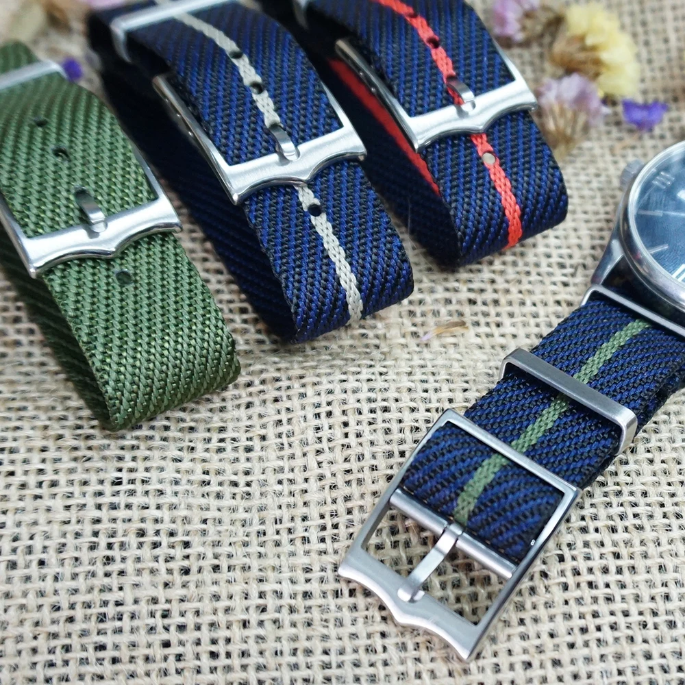 New Design Nato French Troops Parachute Bag For Tudor Black Bay Watch Strap Nylon Nato Strap 20mm 22mm For Brand Military Watch