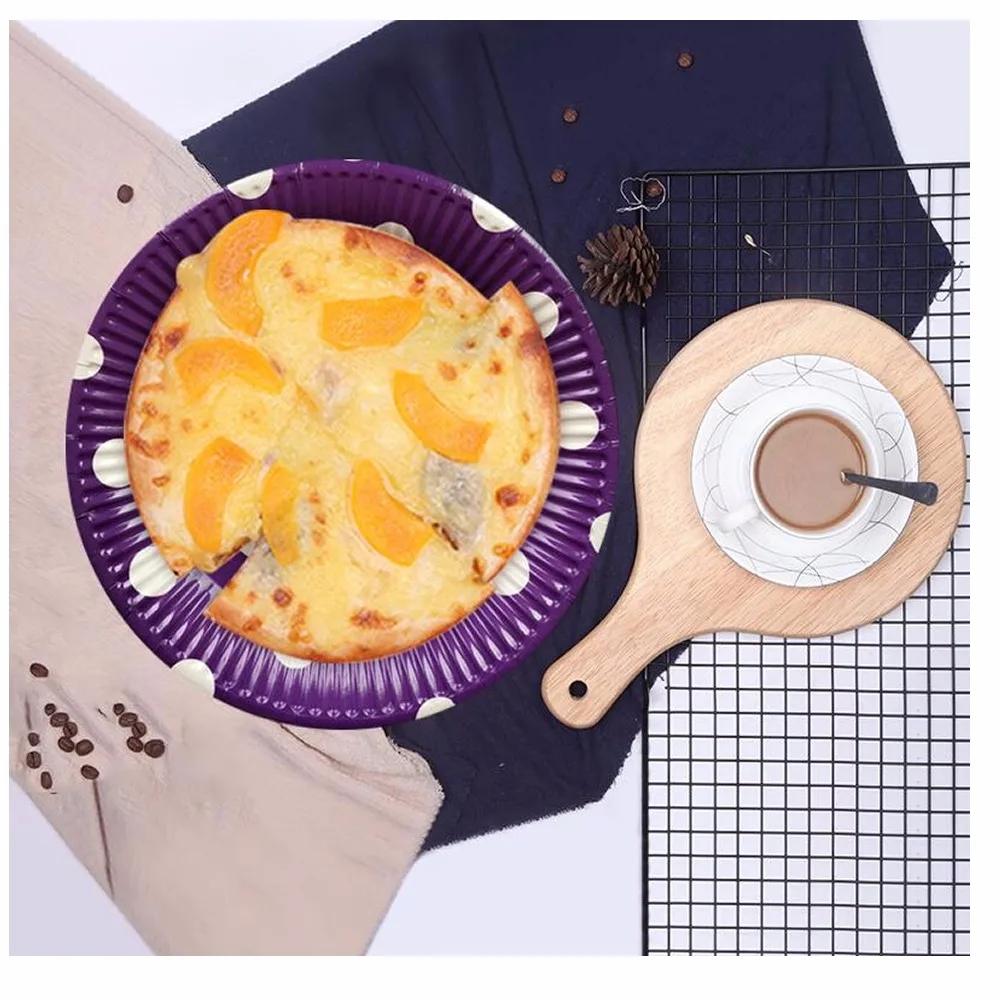 10 шт. одноразовые бумажные тарелки в горошек 7 дюймов|Блюдца и тарелки| |