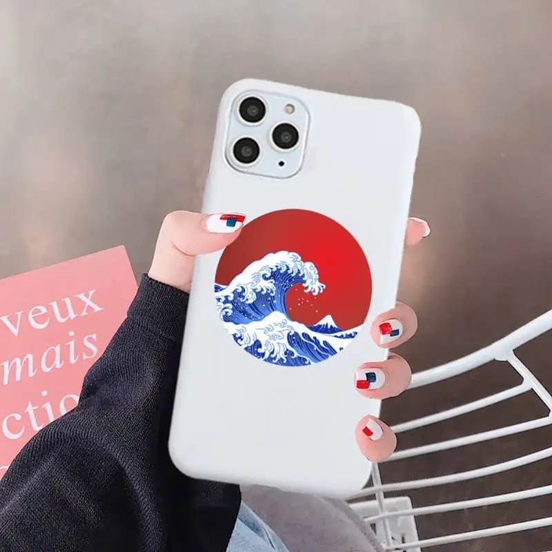 

The Big Wave of kanagawa funda coque cover Phone Case Candy Color for iPhone 6 7 8 11 12 s mini pro X XS XR MAX Plus