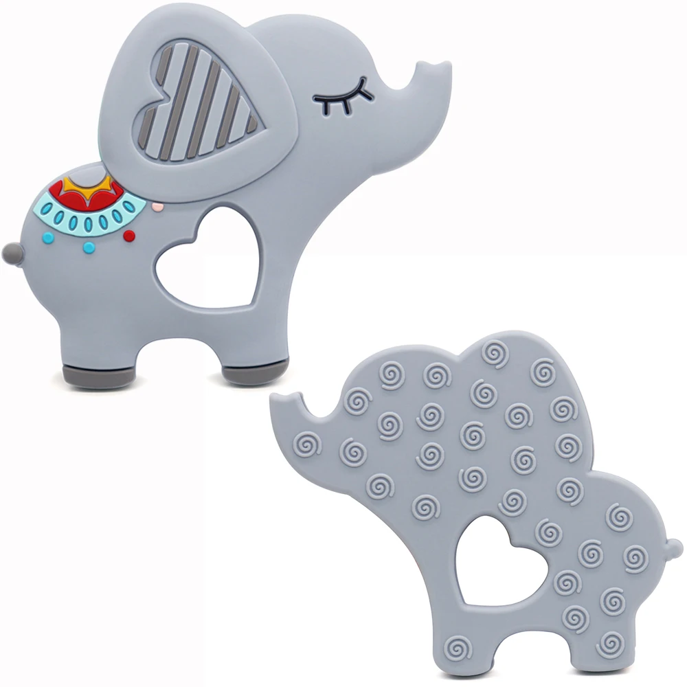 Baby Teether BPA Food Grade Teething Toy Animal Shape Squirrel Elephant Silicone Beads DIY Chain Gift | Мать и ребенок
