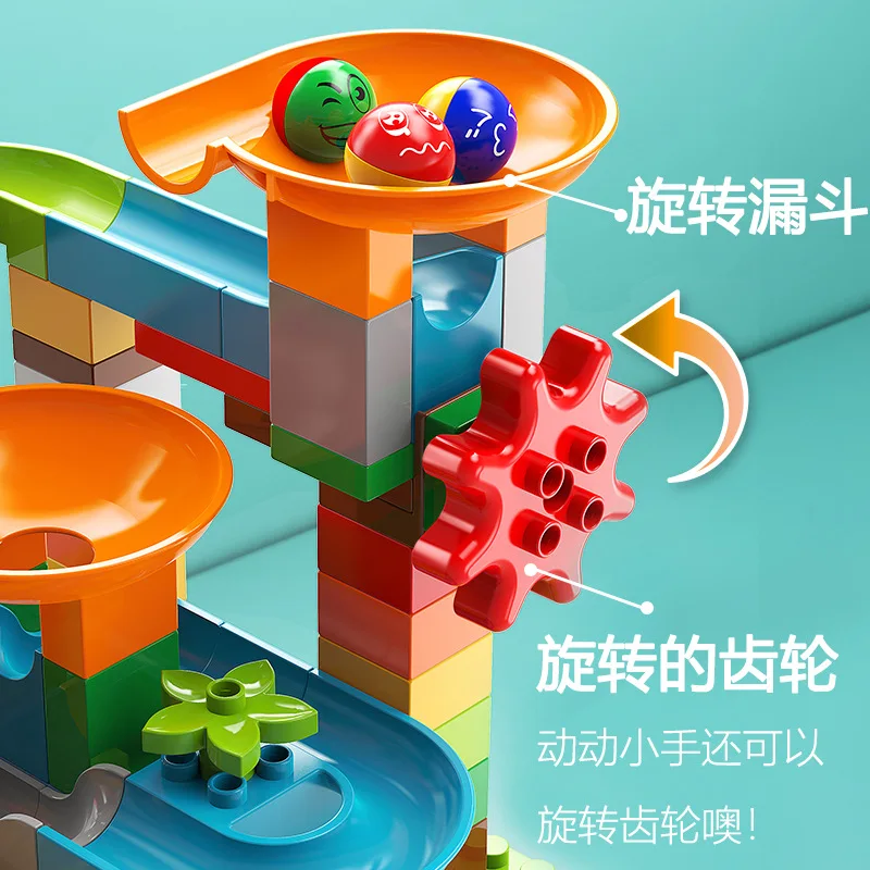 Duploed Marble Run строительные блоки игрушки для детей 84 шт Китом дети Набор|Блочные