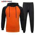 Новинка Спортивная одежда толстовка джоггеры 2021 мужские повседневные комплекты толстовка + брюки мужские модные спортивные костюмы весна осень мужские облегающие MOOWNUC