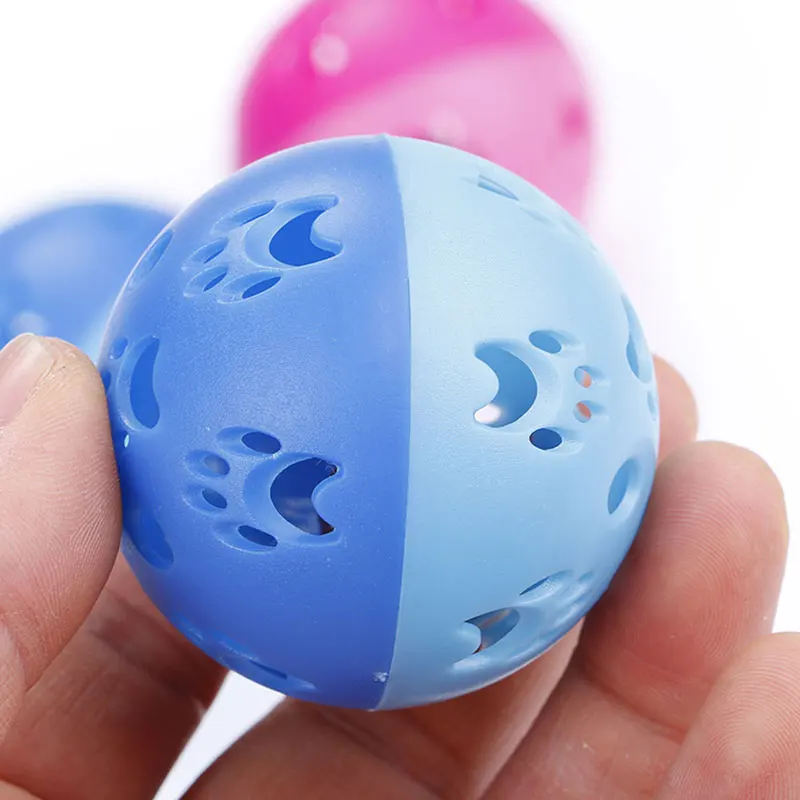 

2021 Cat Bell Toy Cats Ball With Bell Playing Chew Rattle Scratch Plastic Ball Interactive Cat Training Toys Cat Toy Pet