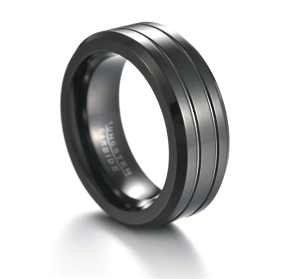 8 мм Широкий Простой Вольфрам Сталь кольцо темпера Для мужчин t Мужчин's золото