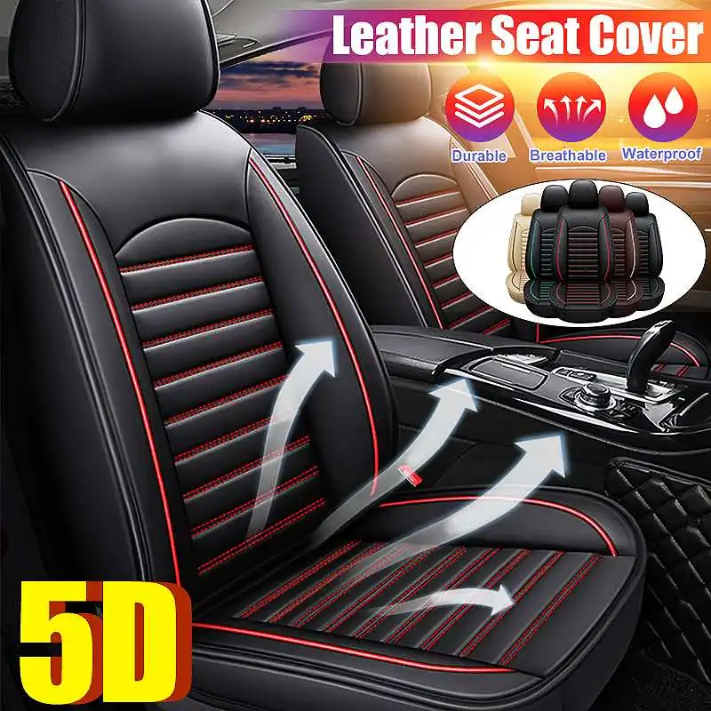 

Universal Full PU Leather Front Car Seat Covers Fashion Style Breathable Car Seat Cover Auto Interior Car Seat Protector Set